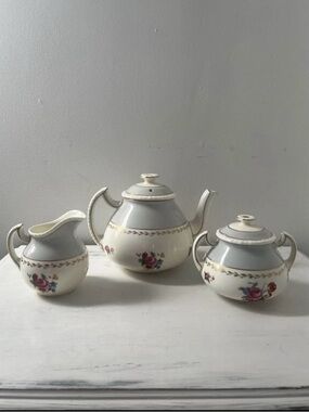 Vintage Royal Doulton Fine China "Ventura Gray" Tea Set Made In England